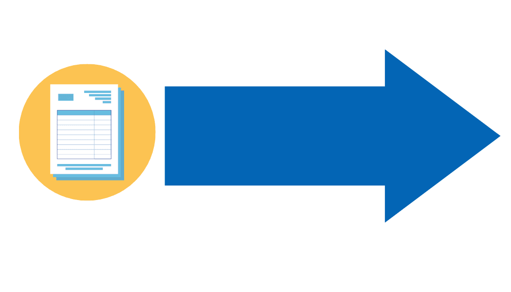 graphic of a report and an arrow